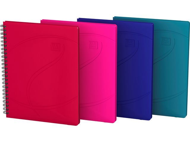Oxford Beauty Daybook A5+ gelinieerd 90 grams 60 vel/120 bladzijden diverse kleuren (roze paars rood turquoise)