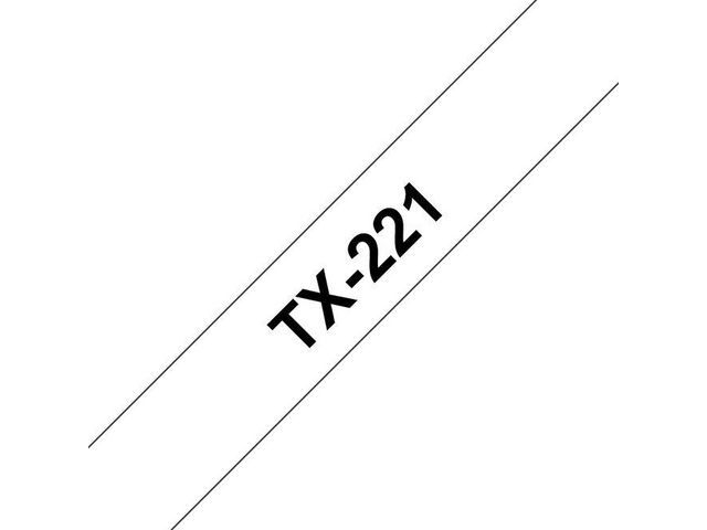 P-Touch TX labeltape Zwart op wit, TX-221, 9 mm