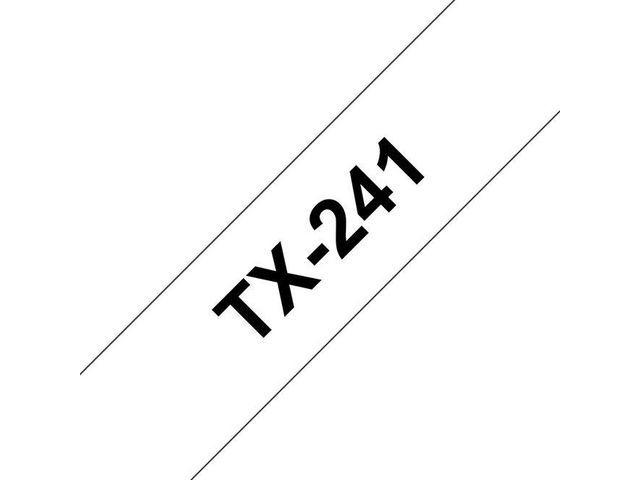 P-Touch TX labeltape Zwart op wit, TX-241, 18 mm