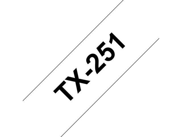 P-Touch TX labeltape Zwart op wit, TX-251, 24 mm