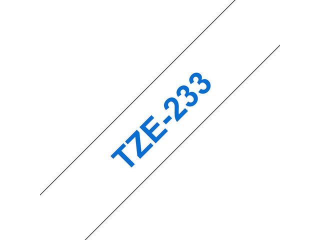 Tape P-Touch TZ-233 12mm blauw op wit