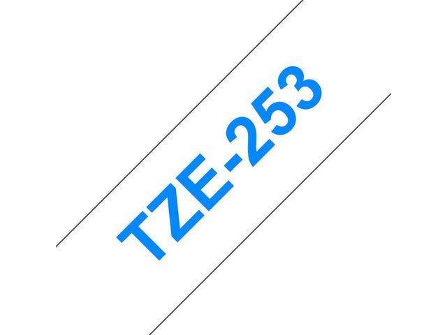 Tape P-Touch TZ-253 24mm blauw op wit