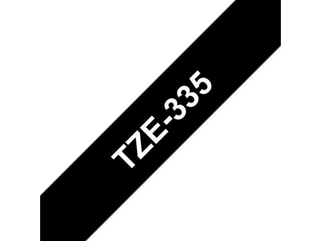 Tape P-Touch TZE-335 12mm wit op zwart