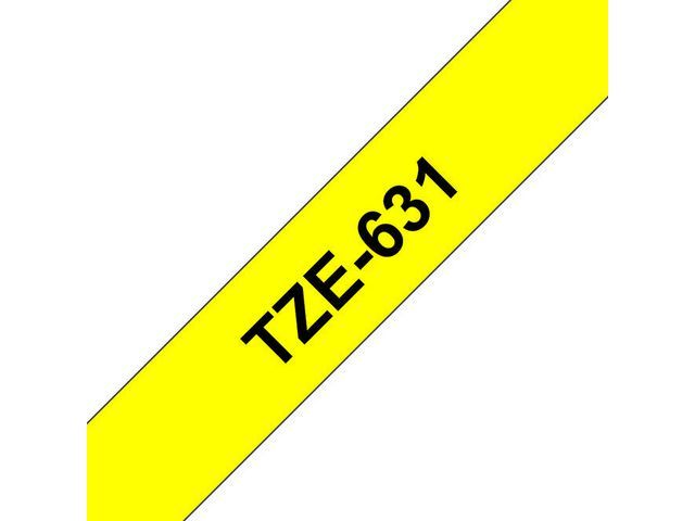 Tape P-Touch TZ-631 12mm zwart op geel
