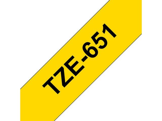 Tape P-Touch TZ-651 24mm zwart op geel