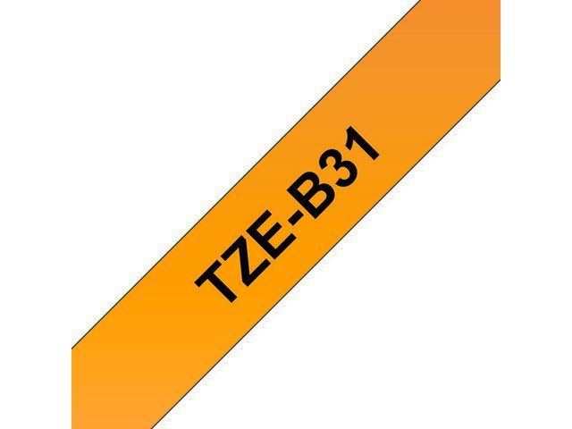 Tape P-Touch TZ-B31 12mm zwart op oranje