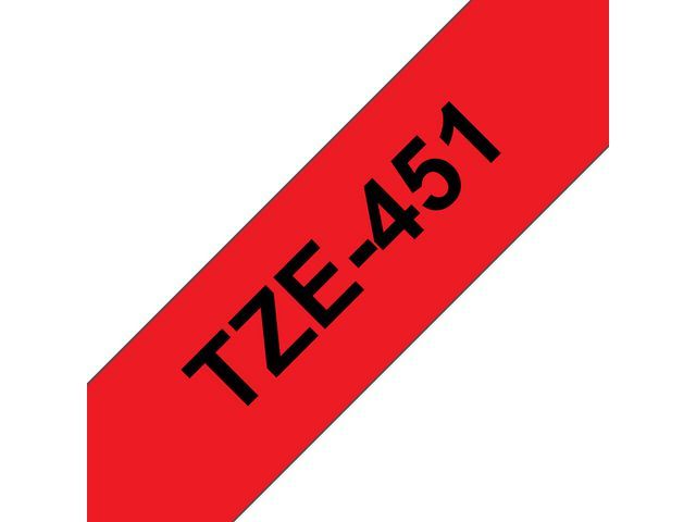 Tape P-Touch TZ451 24mm zwart/rood