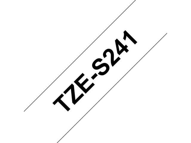 Tape P-Touch TZ-S241 18mm zwart op wit