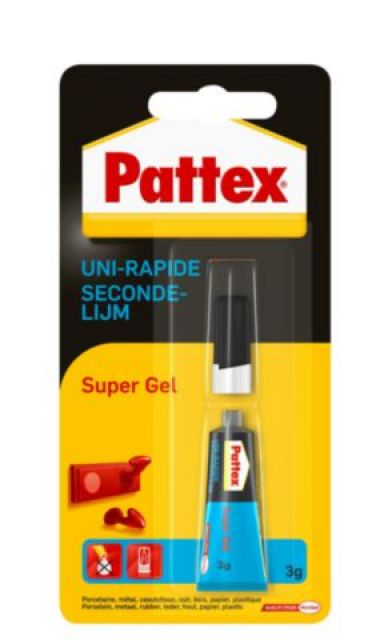 Secondelijm Pattex Super Gel/tube 3gram