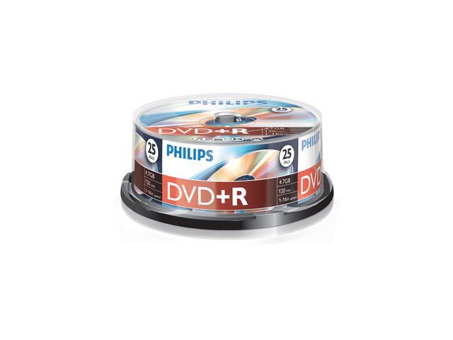 PHILIPS DVD+R Recordable Spindle (verpakking 25 stuks)