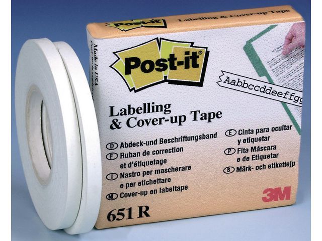 Post-itu00ae u00ae cover up en labelling tape Breedte 4,2 mm, 1 regel (pak 2 x 18 meter)