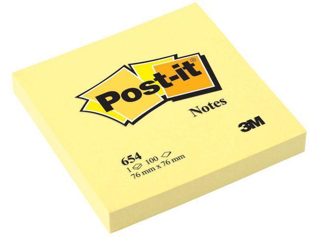 Post-itu00ae Notes 76 x 76 mm geel (pak 12 x 100 vel)