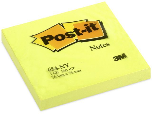 Notitieblok Post-It 76x 76mm neon gl/pk6