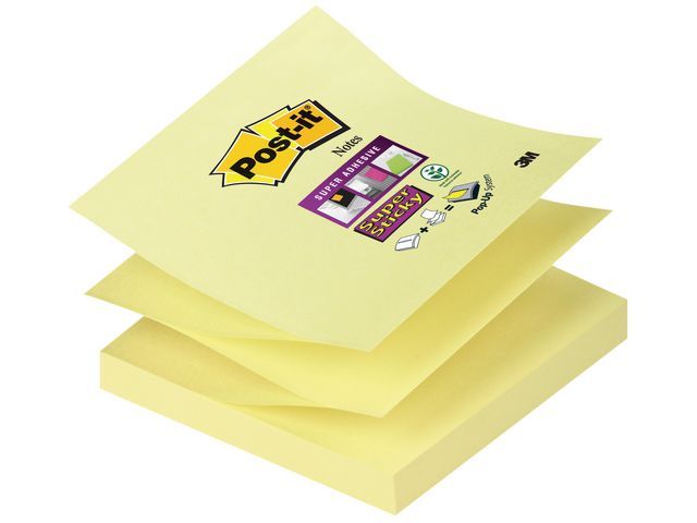 Post-itu00ae Super Sticky Z-Notes Kanariegeel 76 x 76 mm, kanariegeel (pak 12 x 90 vel)