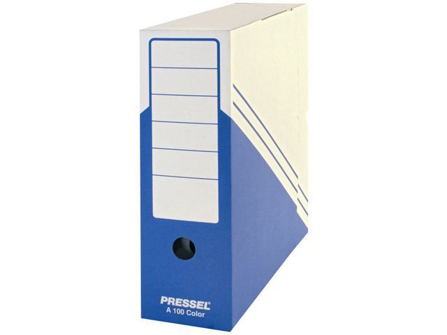 Pressel Archiefdoos gekleurd 260 x 100 x 325 mm, wit/blauw (pak 20 stuks)
