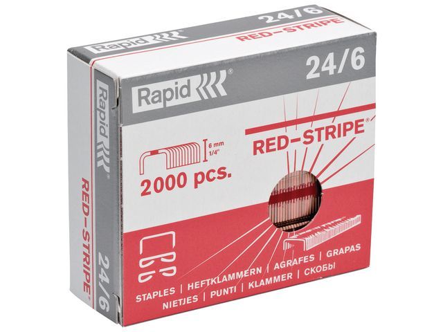 Nieten Rapid 24/6 redstripe koper/ds2000
