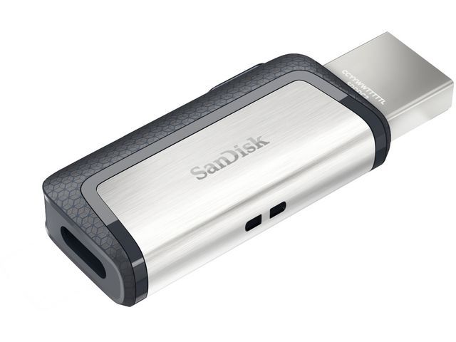 SanDisk Ultra Dual 32 GB USB Type C stick, zwart/zilver