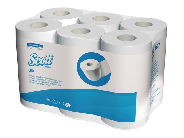 Scottu00ae Toiletpapier Performance 600 Wit, 2 laags (package 36 rolls)
