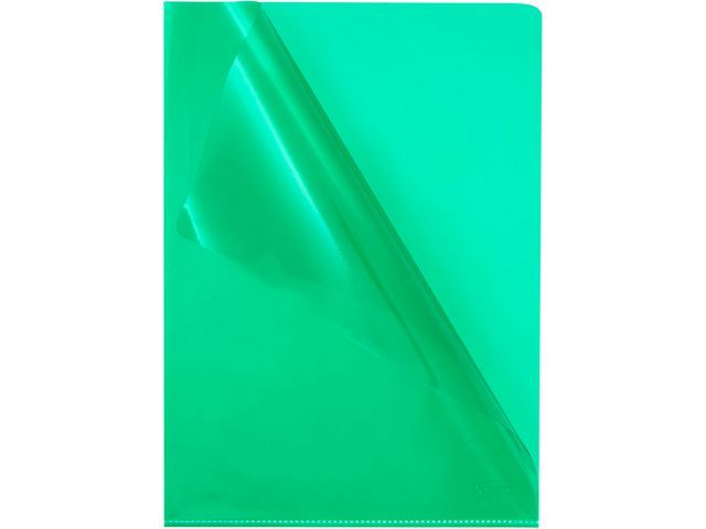 Staples Premium Cut Flush-map in L-vorm, A4, transparant met sinaasappelpatroon, pvc, groen, 302 x 217 mm (pak 10 stuks)