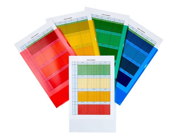Staples Premium Cut Flush-map in L-vorm, A4, transparant met sinaasappelpatroon, pvc, verschillende kleuren, 302 x 217 mm (pak 25 stuks)