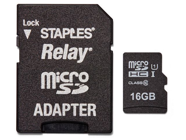 Staples Relay MicroSDHC 16 GB met SD-adapter