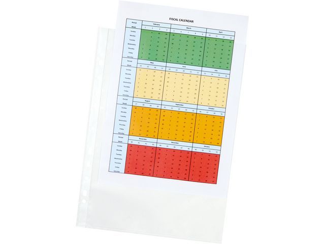 Staples Standard Plus-insteekhoezen, A4+, 0,08, transparant met witte, verstevigde rand, polypropyleen, 320 x 218 mm (pak 100 stuks)