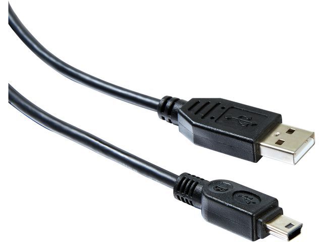 Staples USB 2.0 A-naar-mini-B-kabel, 0,9 m, zwart