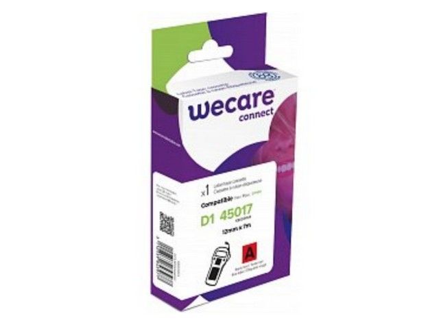 Tape D1 Wecare 45017 12mm zw/rood