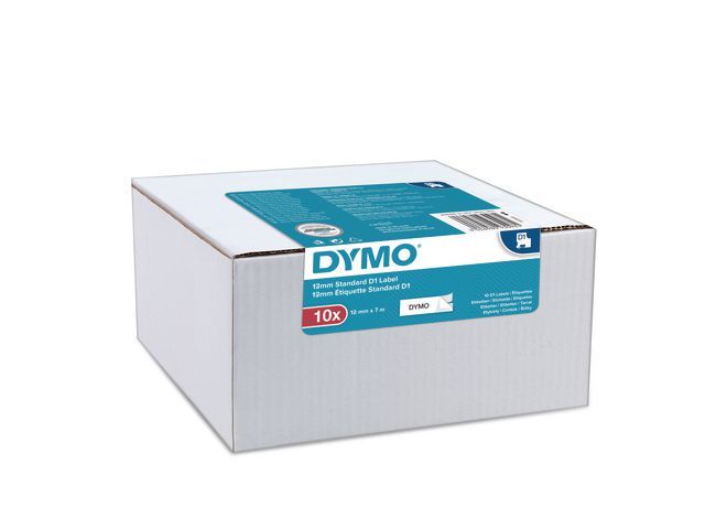 Tape Dymo D1 12MMX7M zw/wit/pk10