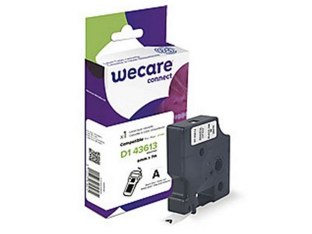 Tape Wecare Dymo 43613 6mm zwart/wit