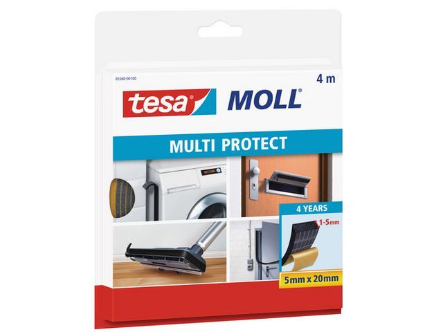 TESA Klussentape Mollu00ae Multi Protect 20 mm x 5 mm x 4 m, zwart (rol)
