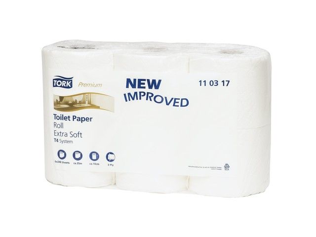 TORK Premium toiletpapier 3 laags soft 248 ve l (verpakking 6 rollen)