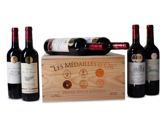 Wijn rood assorti Bordeaux luxe kist/ds6