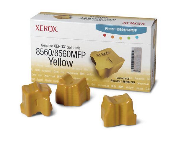 XEROX Colorstix Phaser 8560 108R00725 geel Phaser 8560 geel (verpakking 3 stuks)